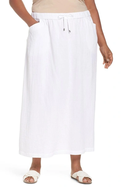 Eileen Fisher Drawstring Maxi Skirt In White