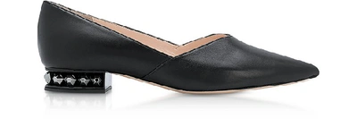 Nicholas Kirkwood Black Nappa 25mm Suzi Ballerinas