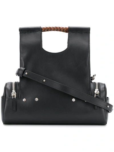 Corto Moltedo Handbags Genuine Leather Priscilla Medium Tote Bag In Noir