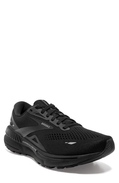 Brooks Adrenaline Gts 23 Running Trainer In Black/ Black/ Ebony