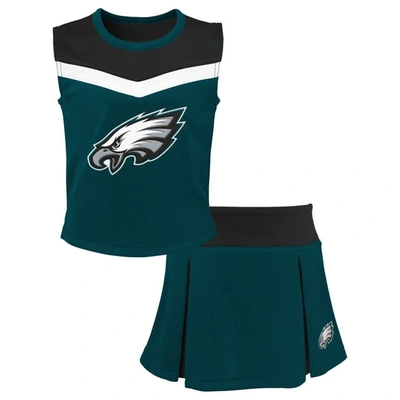 Outerstuff Kids' Girls Youth Green Philadelphia Eagles Spirit Two-piece Cheerleader Set