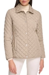 Calvin Klein Quilted Water-resistant Short Jacket In Birch