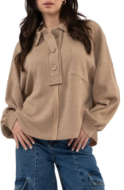 BLU PEPPER BUTTON PLACKET SWEATER TOP 