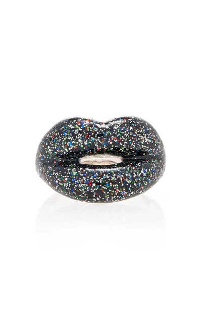 Hot Lips By Solange Glitter Black Hotlips Ring