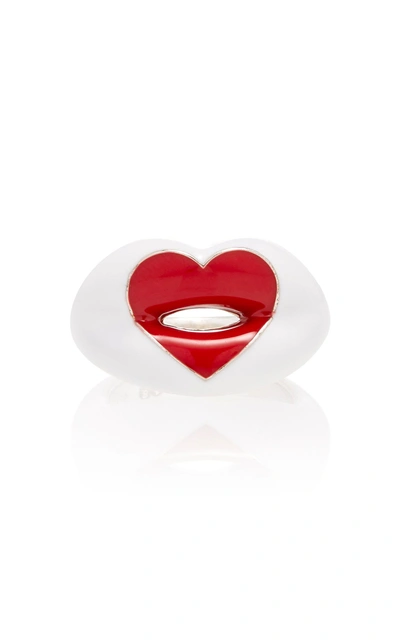 Hot Lips By Solange Love Heart Hotlips Ring In Red