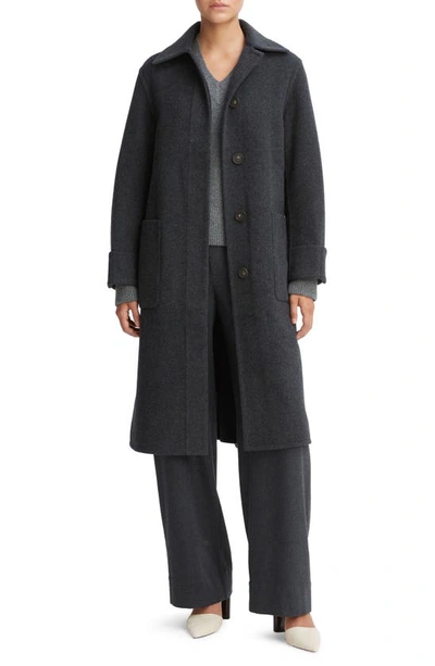 Vince Recyled Wool Blend Coat In Grey
