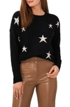 Vince Camuto Star Crewneck Sweater In Rich Black