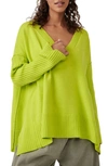 Free People Orion A-line Tunic Sweater In Green