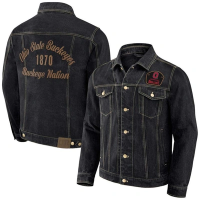 Darius Rucker Collection By Fanatics Black Ohio State Buckeyes Button-up Denim Jacket