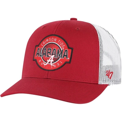 47 Kids' Youth ' Crimson Alabama Crimson Tide Scramble Trucker Adjustable Hat
