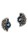 Deepa Gurnani Ryder Crystal Stud Earrings In Sapphire