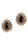 Deepa Gurnani Leesha Crystal Stud Earrings In Black
