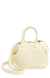 Bottega Veneta Mini Bauletto Intreciatto Lambskin Leather Handbag In 3325 Camomile M Bras