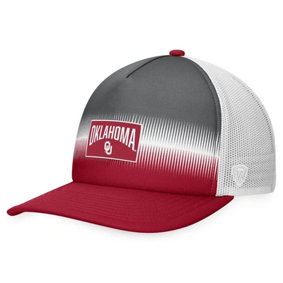Top Of The World Men's  Crimson, Gray Oklahoma Sooners Daybreak Foam Trucker Adjustable Hat In Crimson,gray
