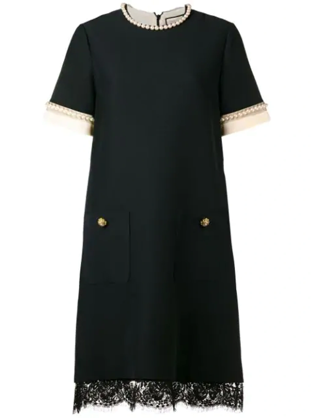 slim fit dress slacks GUCCI Size 2 Black Gold Silk Stars Blouse – Sui Generis Designer Consignment main image 0