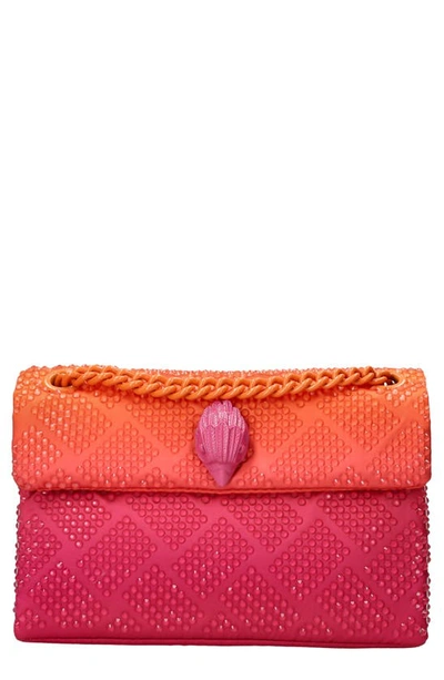 Kurt Geiger Mini Kensington Embellished Fabric Convertible Crossbody Bag In Open Pink
