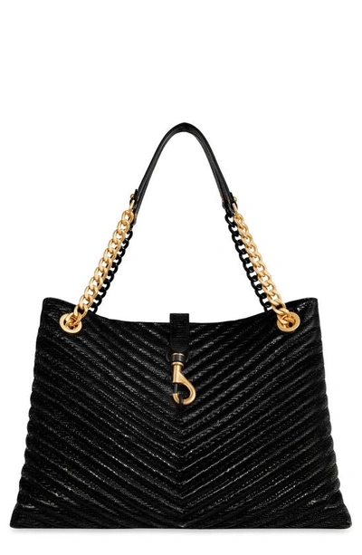 Rebecca Minkoff Edie Quilted Leather Tote In Black