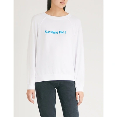Wildfox Sunshine Diet Sommers Sweatshirt In Clean White