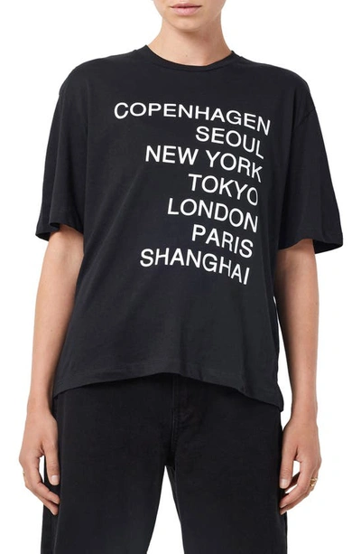 Noisy May Millie Cities Graphic T-shirt In Black Print Copenhag