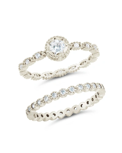 Sterling Forever Beatrice Stacking Ring Set In Silver