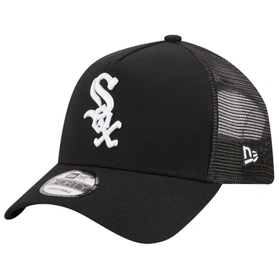 New Era Black Chicago White Sox A-frame 9forty Trucker Adjustable Hat