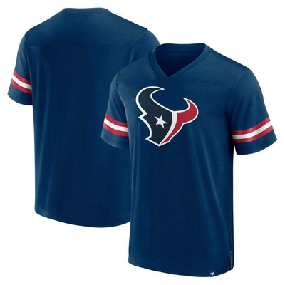 Fanatics Branded  Navy Houston Texans Jersey Tackle V-neck T-shirt