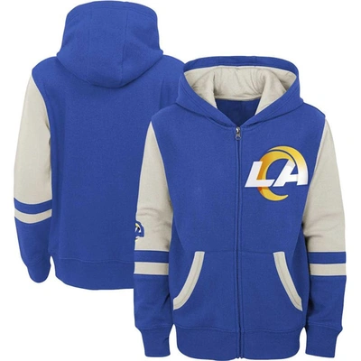 Outerstuff Kids' Youth Royal Los Angeles Rams Colorblock Full-zip Hoodie