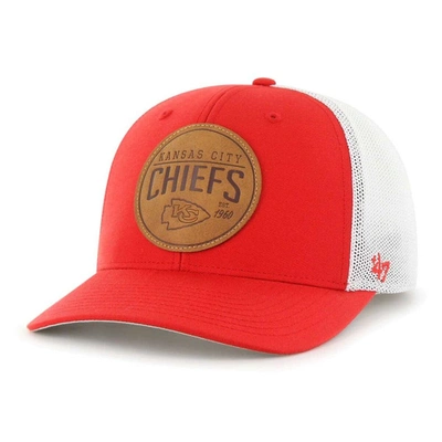 47 ' Red Kansas City Chiefs Leather Head Flex Hat