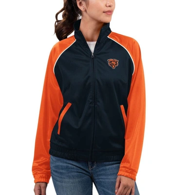 G-iii 4her By Carl Banks Navy Chicago Bears Showup Fashion Dolman Full-zip Track Jacket