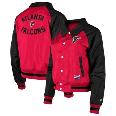 New Era Red Atlanta Falcons Coaches Raglan Full-snap Jacket