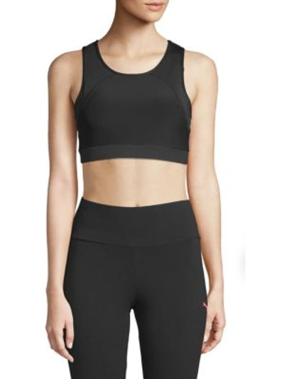 X By Gottex Key Shaped Mesh Sports Bra In Black