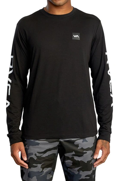 Rvca 2x Long Sleeve Performance Graphic T-shirt In Black
