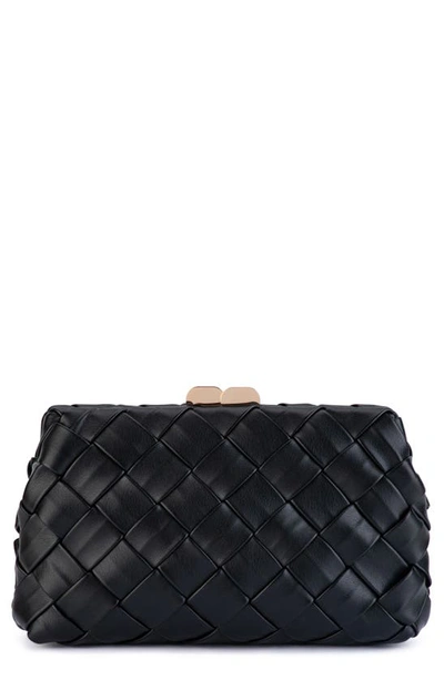 Olga Berg Quinn Woven Clutch In Black