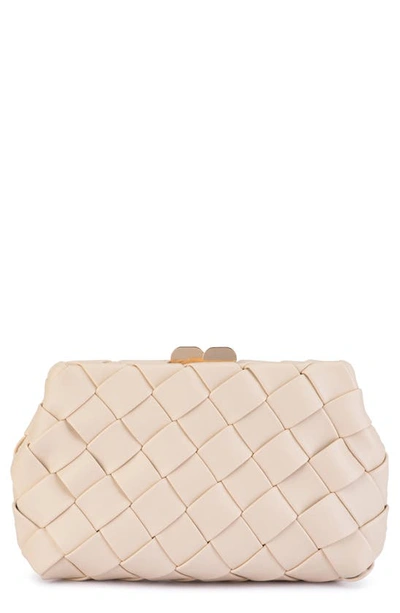 Olga Berg Quinn Woven Clutch In Natural