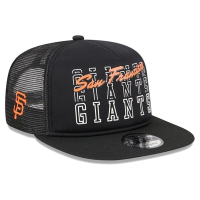 New Era Black San Francisco Giants  Street Team A-frame Trucker 9fifty Snapback Hat