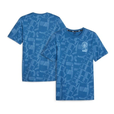 Puma Blue Manchester City Ftblcore Allover Print T-shirt