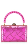 Kurt Geiger Embellished Box Clutch In Bright Pink
