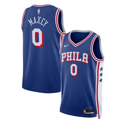 Nike Unisex  Tyrese Maxey Royal Philadelphia 76ers Swingman Jersey In Blue