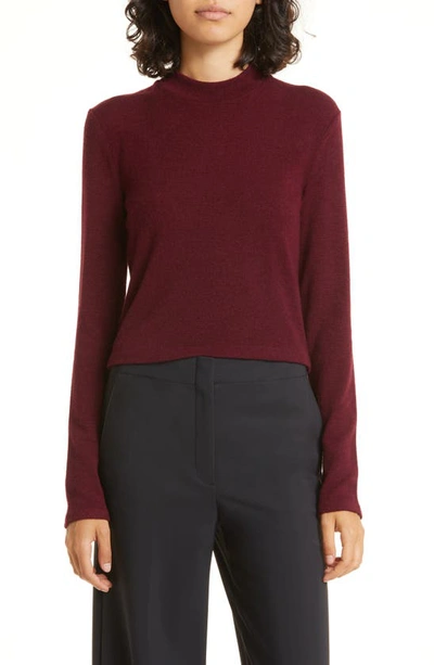 Vince Mock Neck Sweater In Cherry Wine