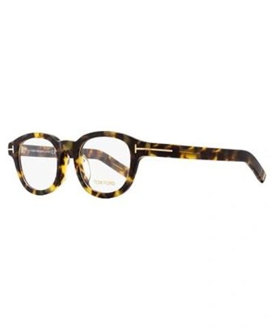 Tom Ford Round Eyeglasses Tf5429f 055 Size: 48mm Tortoise/gold Ft5429 |  ModeSens