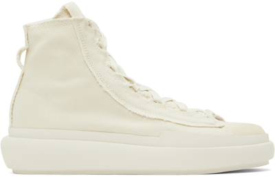 Y-3 Nizza Distressed High-top Sneakers In White