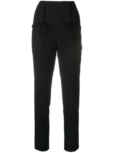 Tibi Anson Tie Detail Pants In Black