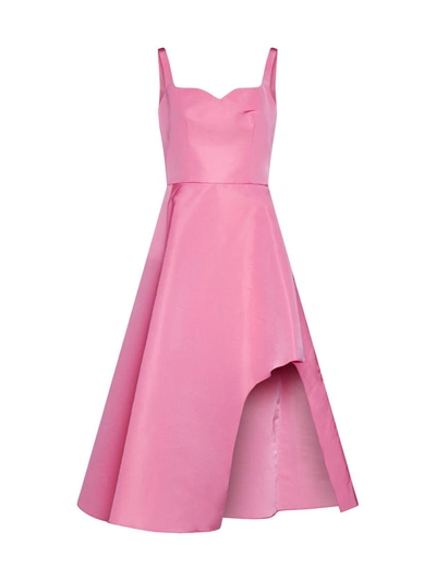 alexander mcqueen dress pink Alexander McQueen S/S 2008 Hot Pink Strapless Silk Dress