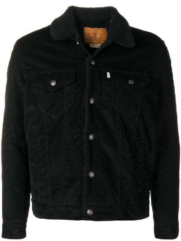 black corduroy jacket sherpa