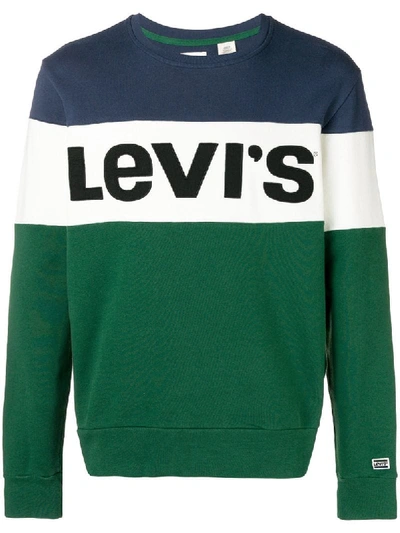 Levi's Color-block Logo-embroidered Sweatshirt In Colorblock Dress Blues