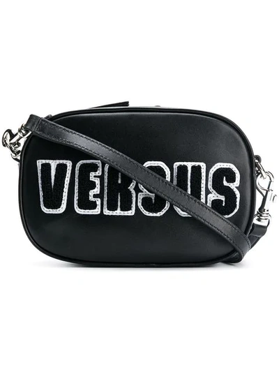 Versus Logo Patches Leather Belt Pack In Black