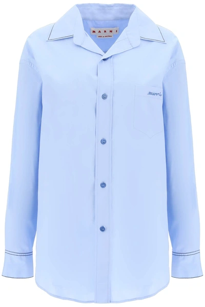Marni Organic Cotton Shirt In Blue