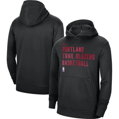 Nike Unisex  Black Portland Trail Blazers 2023/24 Performance Spotlight On-court Practice Pullover Ho