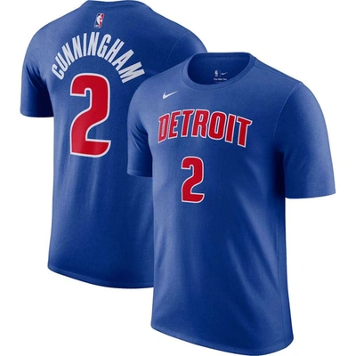 Nike Men's  Cade Cunningham Blue Detroit Pistons Icon 2022/23 Name And Number Performance T-shirt