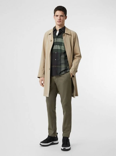 Burberry Slim Fit Cotton Chinos In Military Green